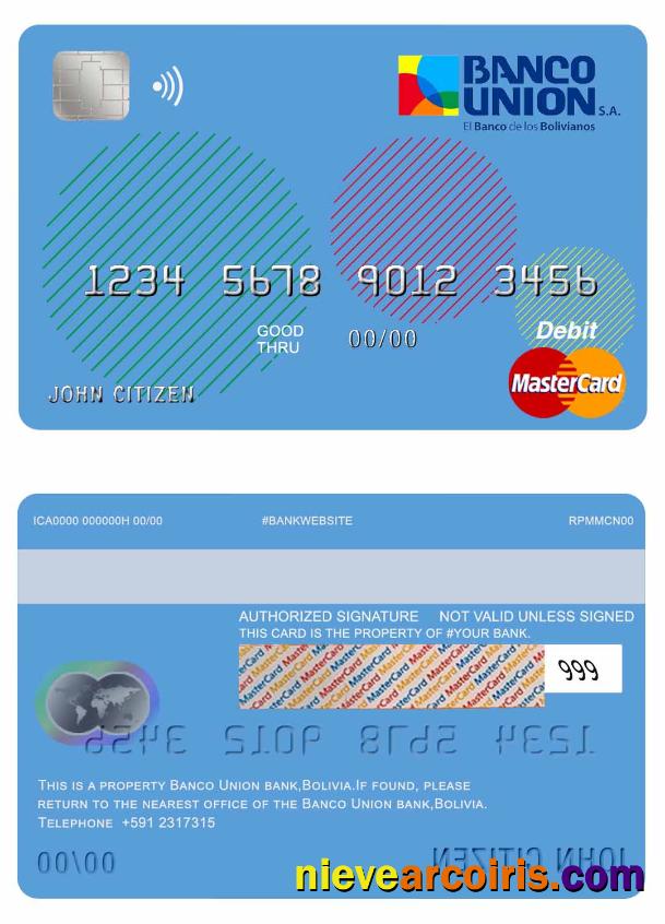 Bolivia Banco Union bank mastercard debit card